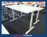 PR6356  White  Electric Height Adjustable Desk - George Walkers Office Furniture Megastore