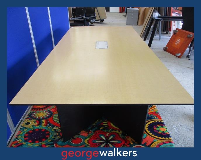 PR6210  Large Boardroom Table - Beech Laminate with Tech Port - George Walkers Office Furniture Megastore