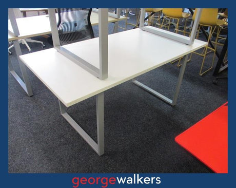 PR6459  White  Melteca Desk 1.6M - George Walkers Office Furniture Megastore