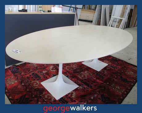 PR6268  Maple Gaber Oval Boardroom Meeting Table 1.8M - George Walkers Office Furniture Megastore