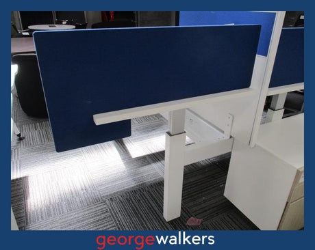 PR6224  Blue Fabric  Desk Partition - Privacy Screen - George Walkers Office Furniture Megastore