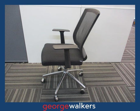 PR5949  Black  Mesh Back Meeting Room Chair - George Walkers Office Furniture Megastore