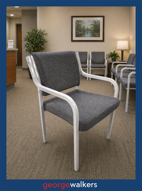 PR6691  Grey  Visitor Chair with Armrests - George Walkers Office Furniture Megastore