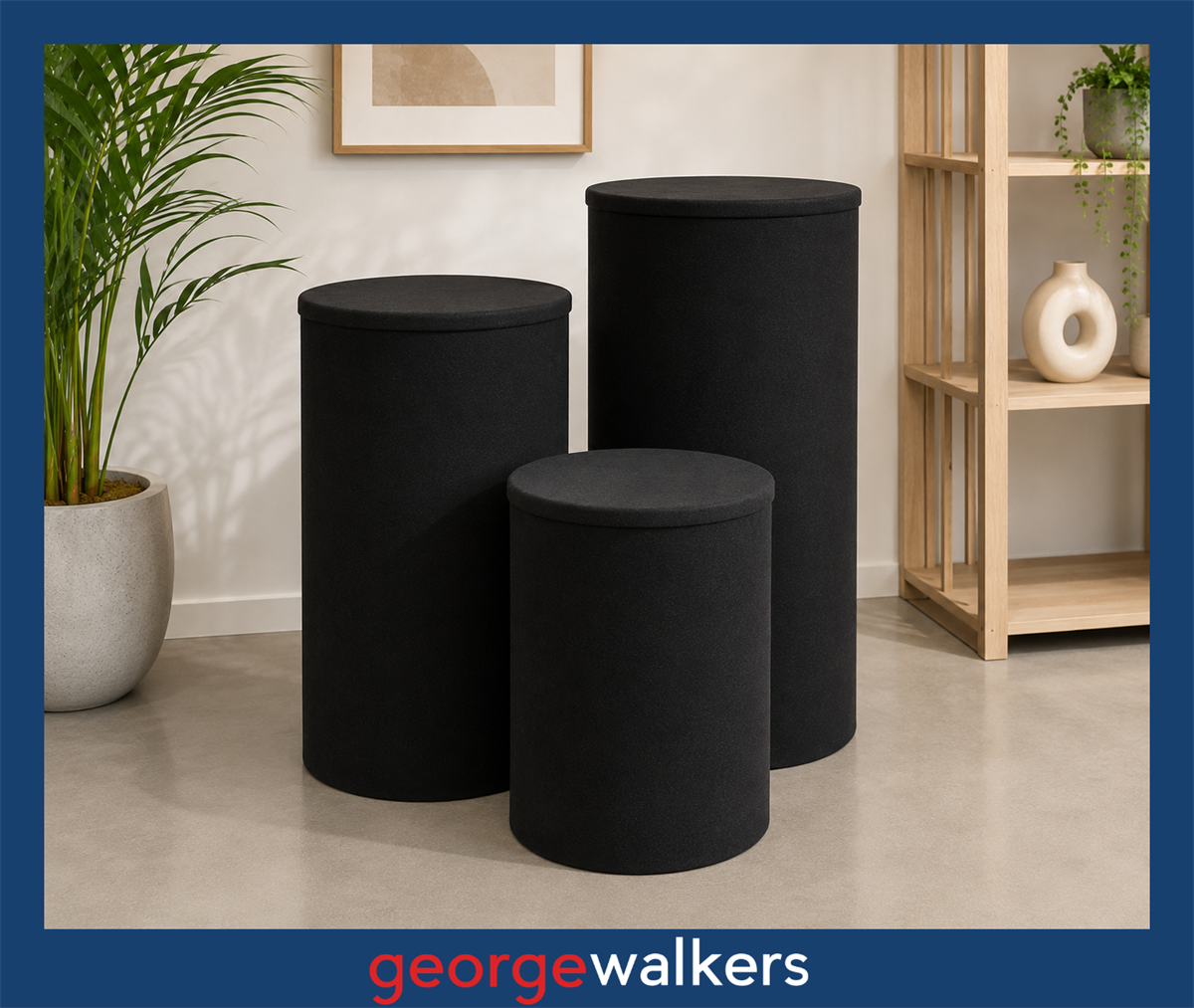 DISPLAY PLINTH – COMMERCIAL – BLACK – 1000MM – D0613 - George Walkers Office Furniture Megastore