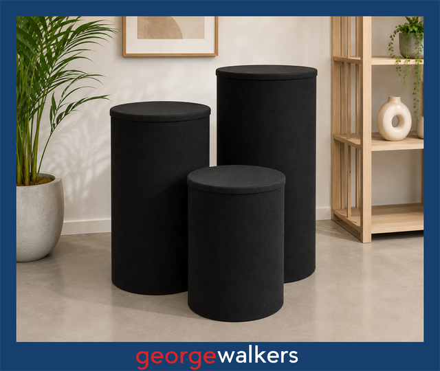 DISPLAY PLINTH – COMMERCIAL – BLACK – 1000MM – D0613 - George Walkers Office Furniture Megastore