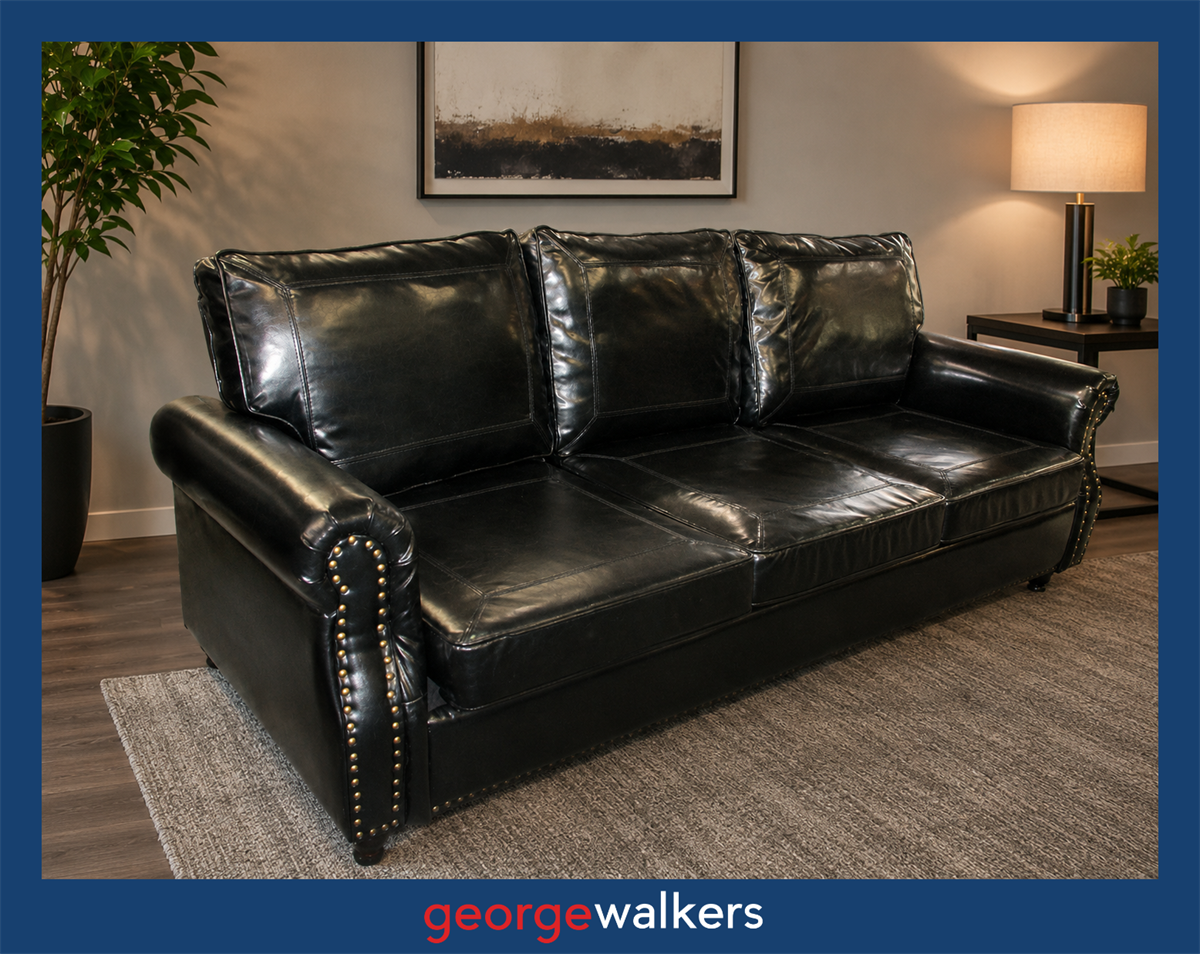 PR6758  High Gloss Black  3 Seater Commercial Couch
