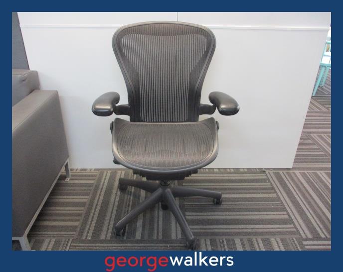 PR6153  Grey Herman Miller Aeron Office Chair (Size B)  RRP $2500 NEW - George Walkers Office Furniture Megastore