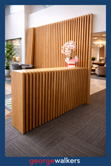 PR6512  Slat Wood  Reception Counter & Panelling - George Walkers Office Furniture Megastore