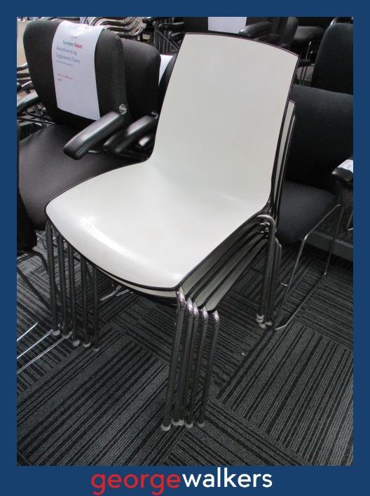 PR5523 - Black/White  Stackable Chair - George Walkers Office Furniture Megastore