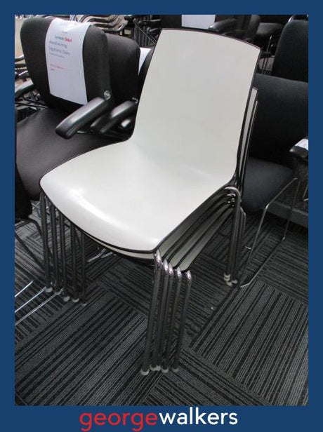 PR5523 - Black/White  Stackable Chair - George Walkers Office Furniture Megastore