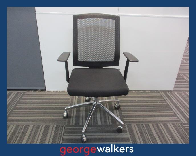 PR5949  Black  Mesh Back Meeting Room Chair - George Walkers Office Furniture Megastore