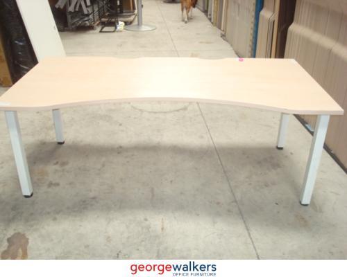 MK95 - Maple Straight Desk - George Walkers Office Furniture Megastore
