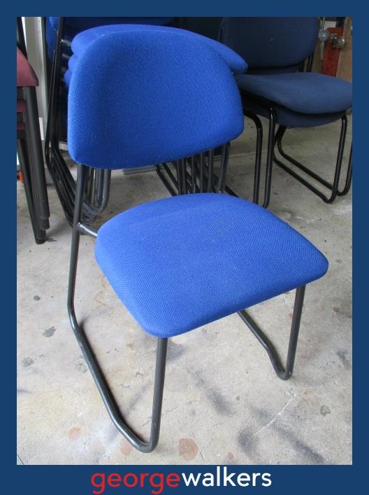 Reception chair – Visitor chair – Stackable – Electric blue – PR7013
