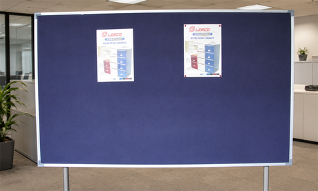 Noticeboard - Velvet - 1800 x 900mm - Blue - N80250 - George Walkers Office Furniture Megastore