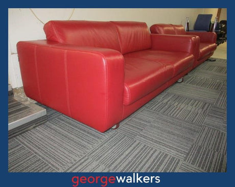 PR5299 - Red Freedom Furniture Couch - George Walkers Office Furniture Megastore