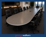 BOARDROOM TABLE – COMMERCIAL – SILVER/BROWN – 4200 x 1200MM – PR6816