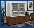 PR4024G - Kiosk Living Metal Grey Trim Glass Door - George Walkers Office Furniture Megastore