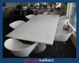 Meeting table – White woodgrain – 2.44m – Pedestal base – PR7035