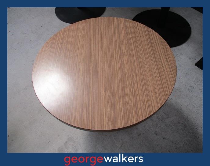 Coffee table - Commercial - Woodgrain - Chrome pedestal - PR7061