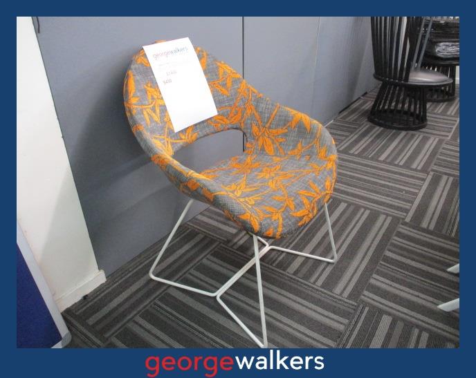 PR6429  Grey/ Orange Declic Designer Accent Chair - George Walkers Office Furniture Megastore
