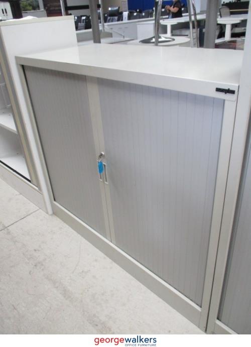 PR5544 - Grey Europlan Tambour - George Walkers Office Furniture Megastore