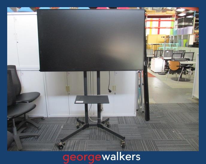 PR5995  Black LG 65" TV on Mobile Media Stand - George Walkers Office Furniture Megastore