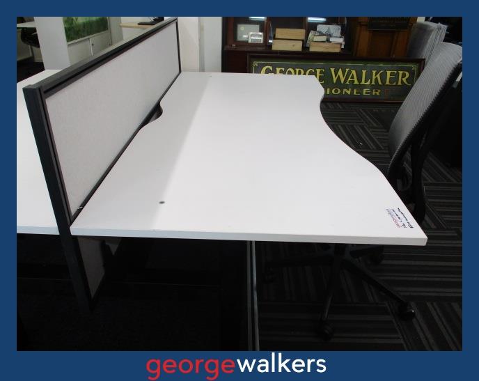 PR5932  White  2 Man Pod Desk - George Walkers Office Furniture Megastore