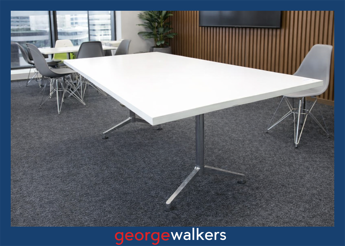 PR5673 - White  Meeting Table - George Walkers Office Furniture Megastore