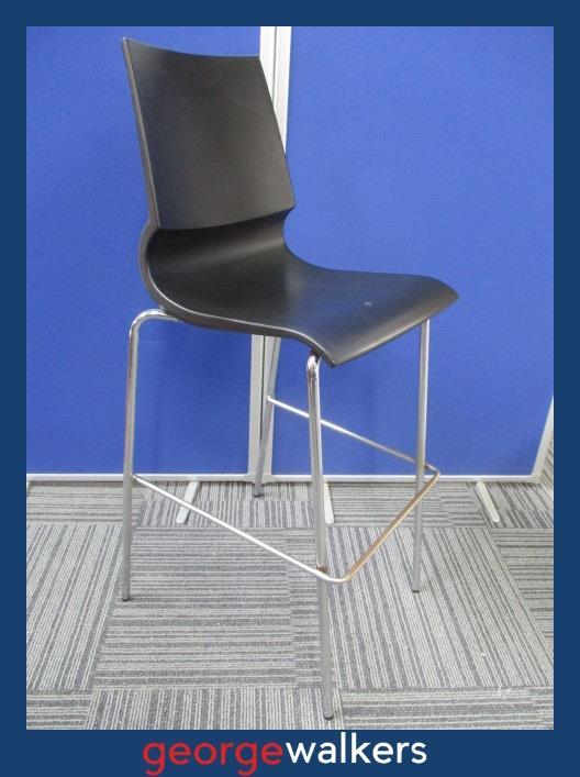 PR6296  Black Ricciolina Barstool - George Walkers Office Furniture Megastore