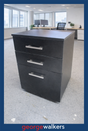 PR6564  Black  3 Drawer Mobile - George Walkers Office Furniture Megastore