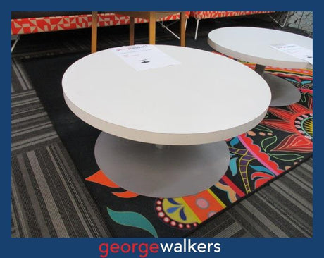 PR6220  White  Round Coffee Table - George Walkers Office Furniture Megastore