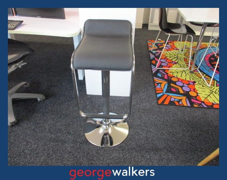 PR6192  Black & Chrome  Bar Stool - George Walkers Office Furniture Megastore