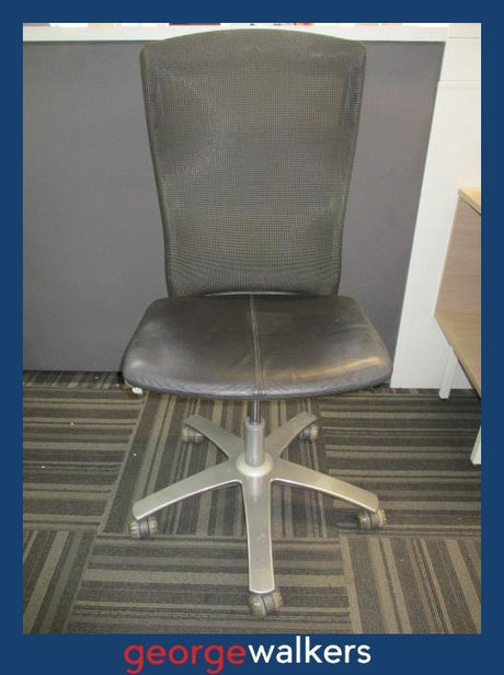 PR6371  Black/Grey Formway Life Chair / Leather Seat - George Walkers Office Furniture Megastore