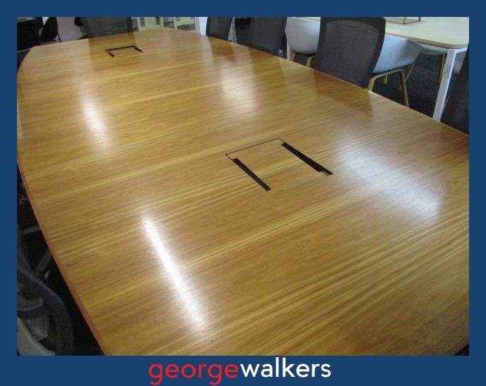 PR6509  Tawa Large 3.6M Boardroom Table & 10x Chairs - George Walkers Office Furniture Megastore