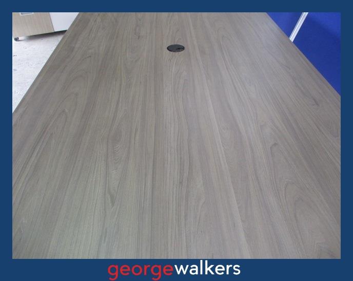 PR6218  Boardroom Meeting Table - Woodgrain Melteca with Grey Metal Base - George Walkers Office Furniture Megastore
