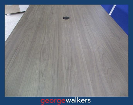 PR6218  Boardroom Meeting Table - Woodgrain Melteca with Grey Metal Base - George Walkers Office Furniture Megastore