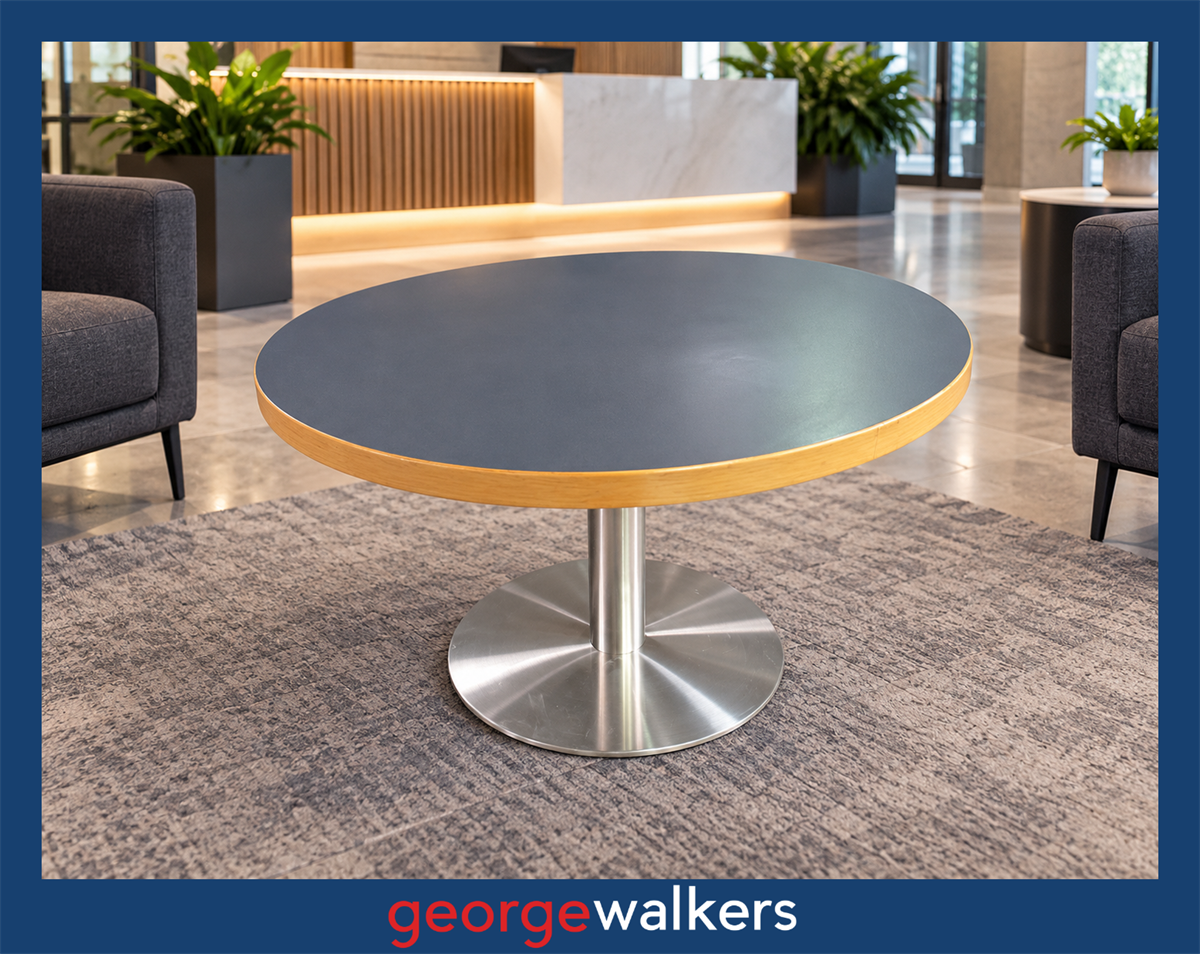 Coffee table - UFL - Round - Chrome pedestal base - PR7046