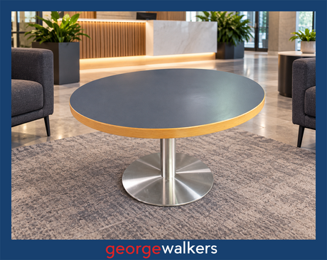 Coffee table - UFL - Round - Chrome pedestal base - PR7046 - George Walkers Office Furniture Megastore
