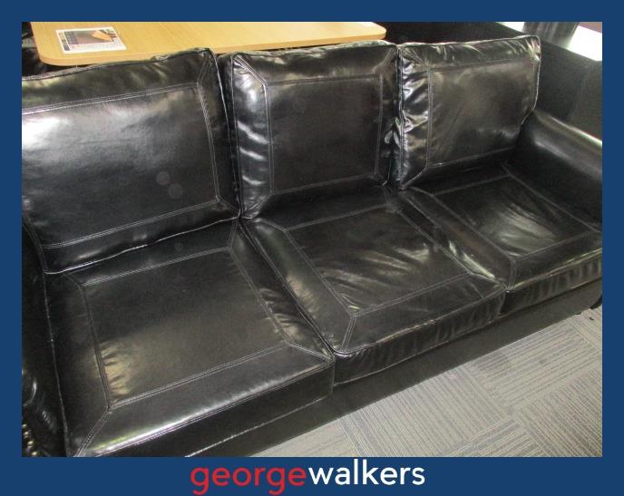 PR6758  High Gloss Black  3 Seater Commercial Couch