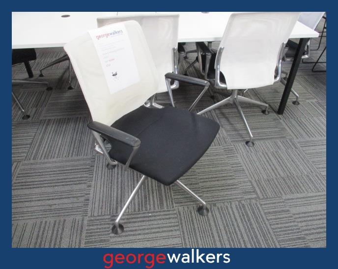 PR6388  White/Black Vitra Meda Boardroom Chair - George Walkers Office Furniture Megastore