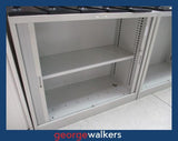 PR6115  Grey  Metal Tambour Cabinet