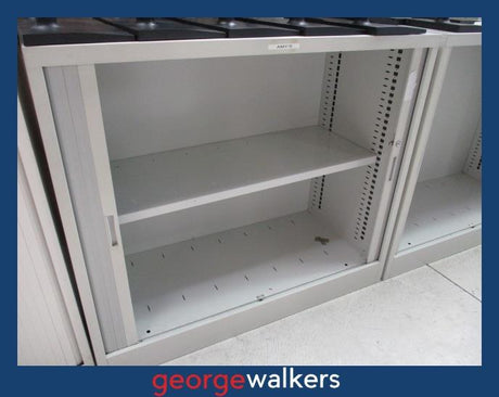 PR6115  Grey  Metal Tambour Cabinet