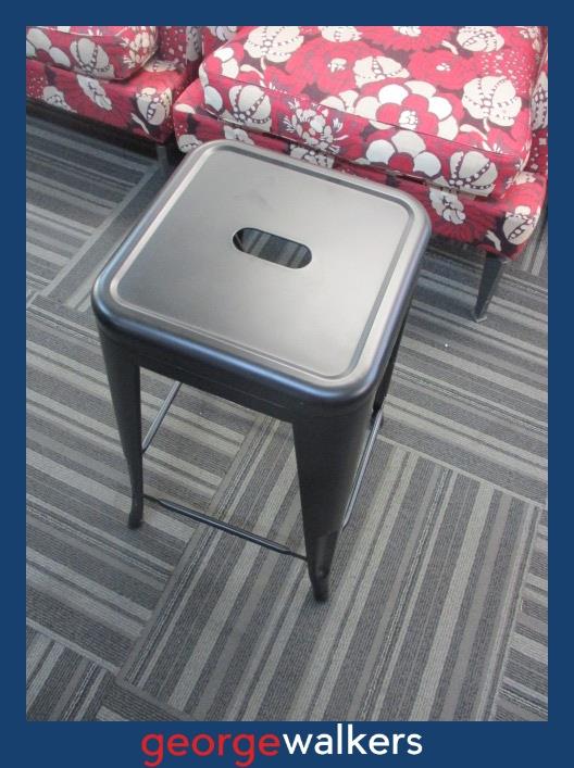 PR6551  Black  Industrial Metal Barstool - George Walkers Office Furniture Megastore
