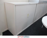 PR5758  White Precision Tambour - George Walkers Office Furniture Megastore