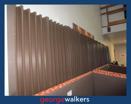 PR5817  Brown  Slat Wall Panel Partition - George Walkers Office Furniture Megastore