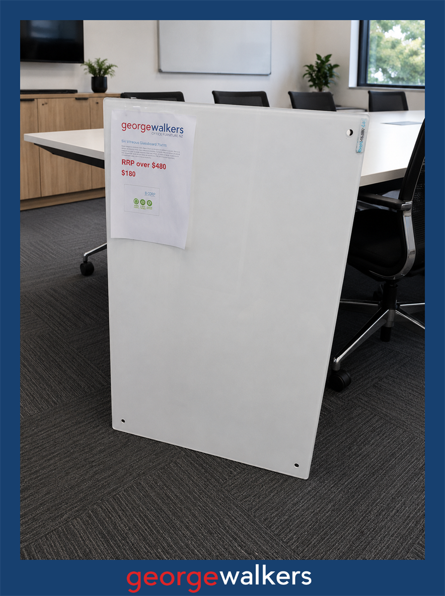 WHITEBOARD GLASS 900 x 600MM BOYD VISUALS WALL MOUNT