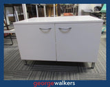 PR6348  White  Low Storage Cupboard - George Walkers Office Furniture Megastore