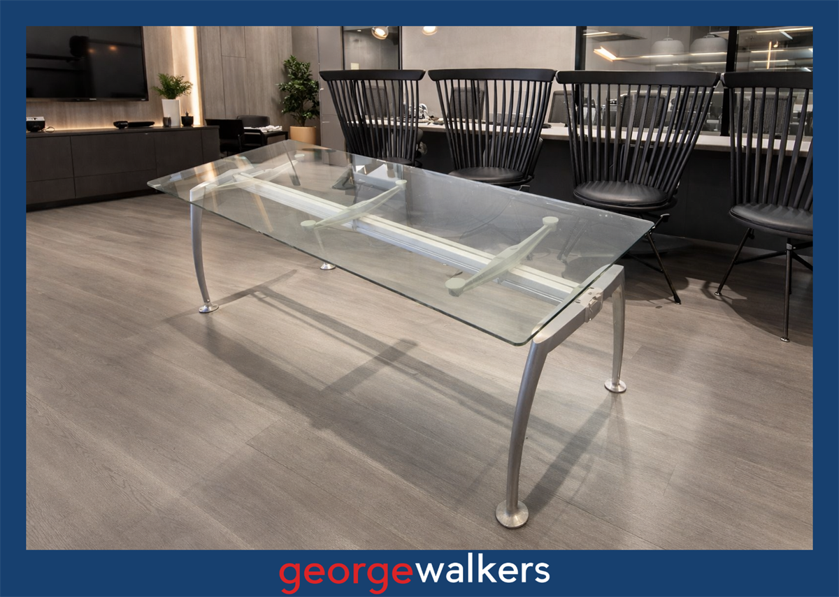 PR6461  Glass  Top Table - George Walkers Office Furniture Megastore