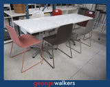 Meeting table - High gloss white - Chrome star bases - 2m - PR7057