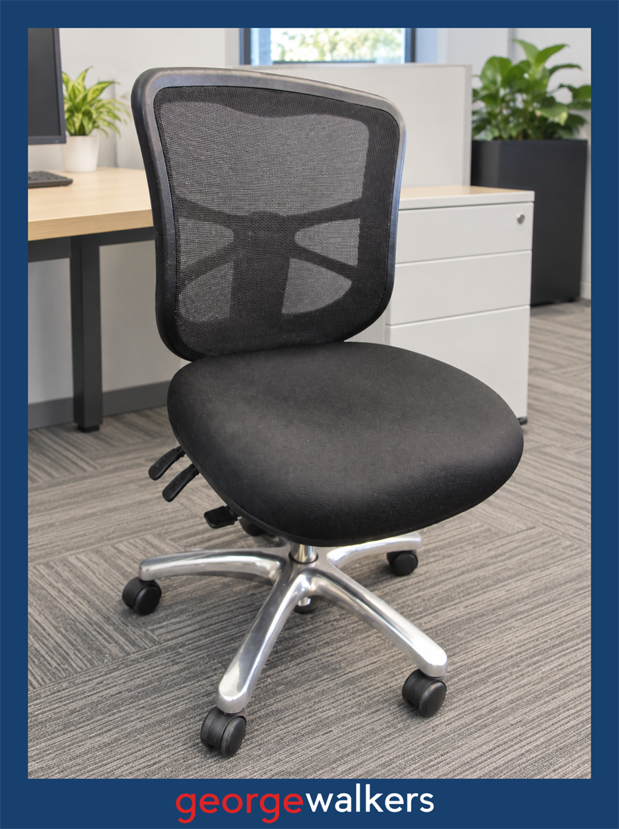 Office chair – Buro Metro – Mesh back – Aluminium base – RRP $800+ – PR6996